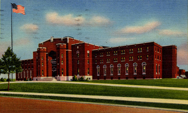 Postcard of Rebuilt Buffalo Masten Avenue Armory